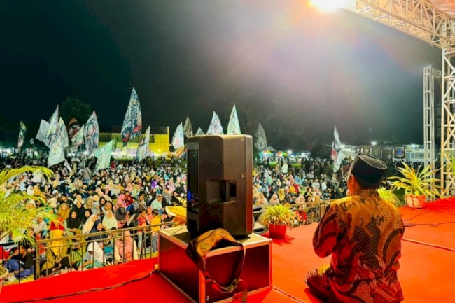 Ribuan Jamaah Banjiri Halal Bihalal dan Shalawat di Lapangan Tegalsari Kranggan Polanharjo