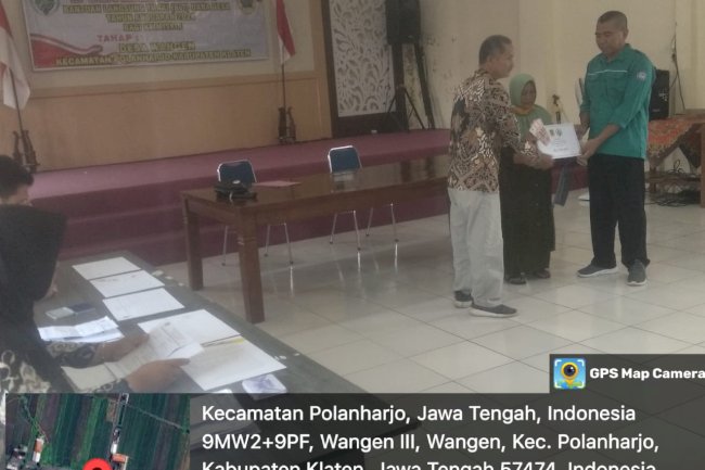 Penyaluran Bantuan Langsung Tunai Dana Desa (BLT DD)  Desa Wangen Polanharjo
