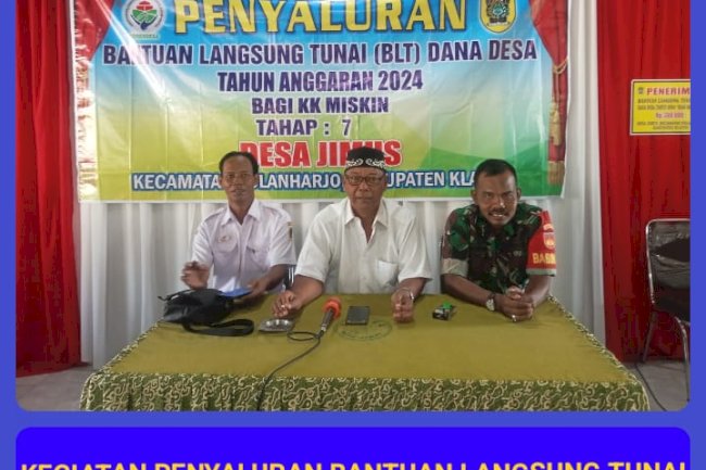 PETUGAS ANTAR LANGSUNG  KE RUMAH KELUARGA PENERIMA BANTUAN LANGSUNG TUNAI  DI DESA JIMUS POLANHARJO