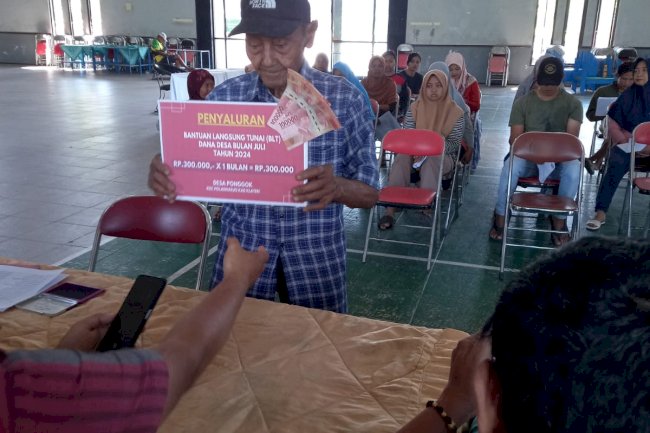 PENYALURAN  BANTUAN LANGSUNG TUNAI  DI DESA PONGGOK POLANHARJO