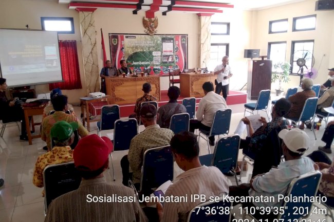 DUKUNG KETAHANAN PANGAN NASIONAL IPB BOGOR SOSIALISASIKAN APLIKASI JEMBATANI BAGI GAPOKTAN POLANHARJO