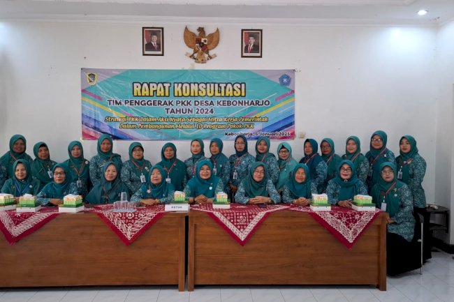 RAPAT KONSULTASI TP PKK  DESA KEBONHARJO BERSAMA TP PKK KECAMATAN  POLANHARJO
