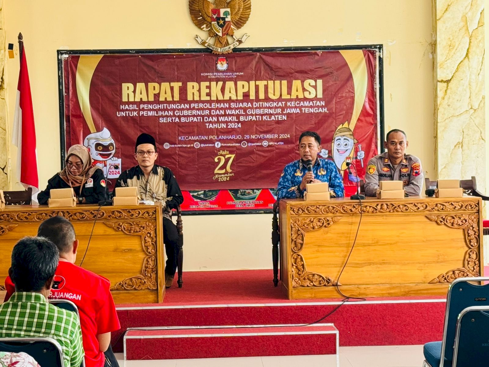 CAMAT UCAPKAN TERIMA KASIH ATAS KELANCARAN PELAKSANAAN PILKADA SERENTAK DI KECAMATAN POLANHARJO