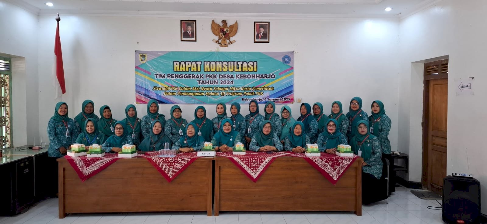 RAPAT KONSULTASI TP PKK  DESA KEBONHARJO BERSAMA TP PKK KECAMATAN  POLANHARJO